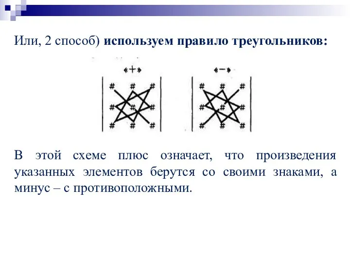 Или, 2 способ) используем правило треугольников: В этой схеме плюс означает,