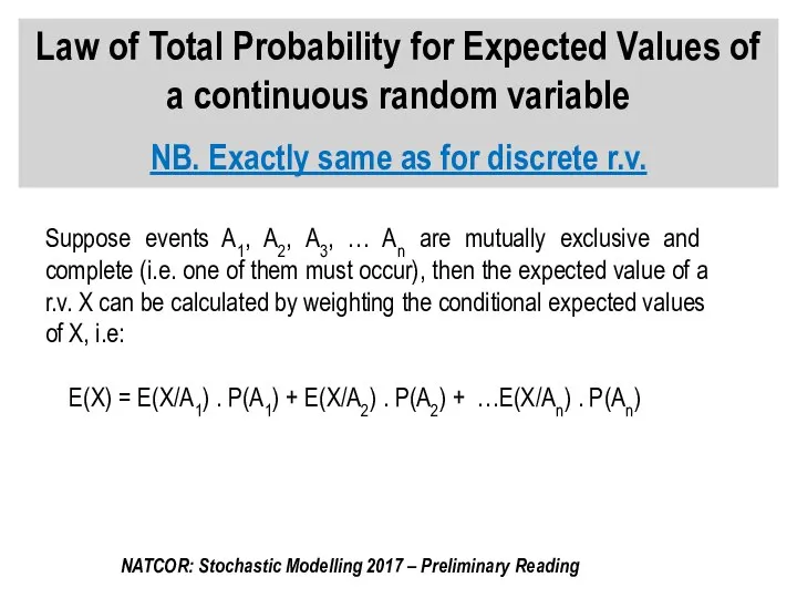 Law of Total Probability for Expected Values of a continuous random