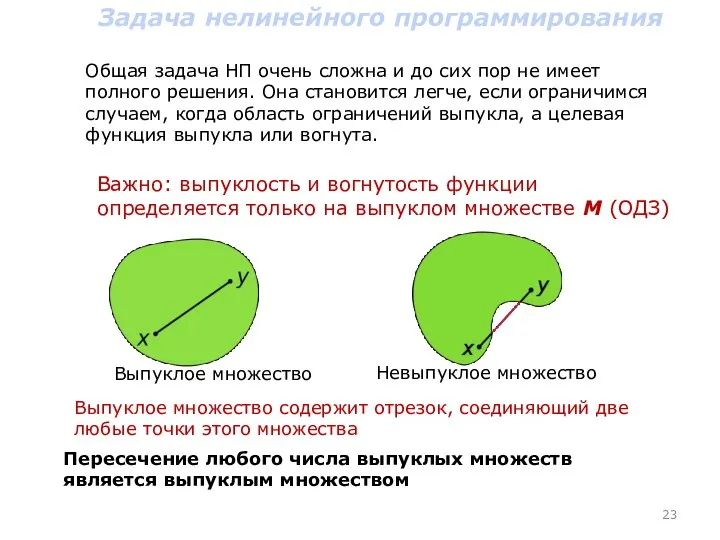 Задача нелинейного программирования Общая задача НП очень сложна и до сих