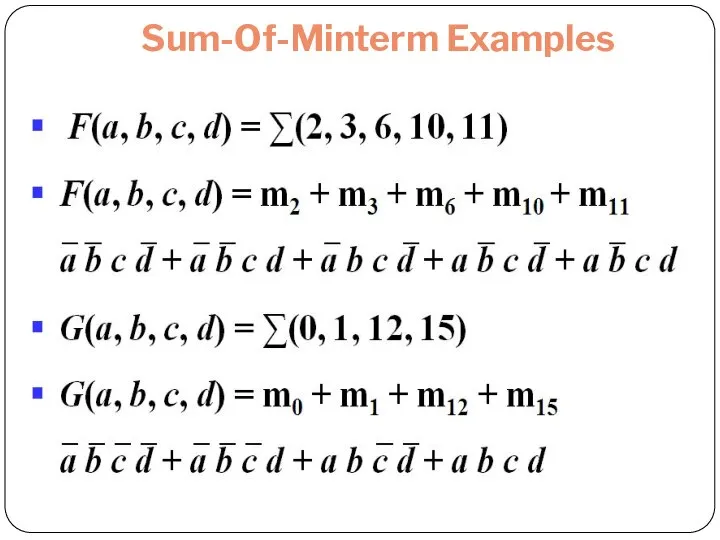 Sum-Of-Minterm Examples