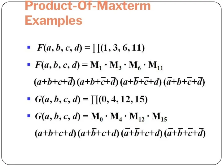 Product-Of-Maxterm Examples