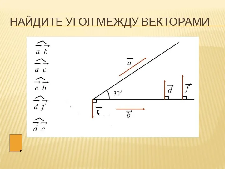 НАЙДИТЕ УГОЛ МЕЖДУ ВЕКТОРАМИ