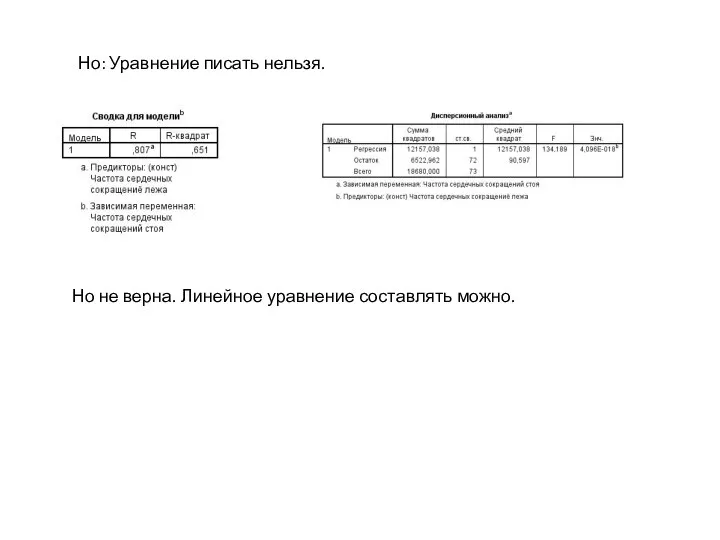 Но не верна. Линейное уравнение составлять можно. Но: Уравнение писать нельзя.