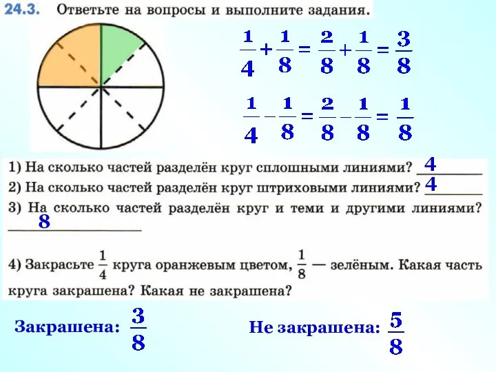 4 4 8 Закрашена: Не закрашена: