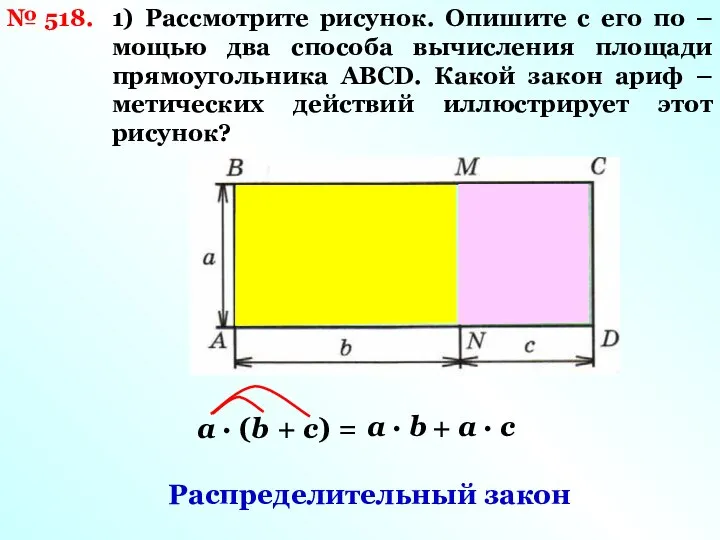 № 518. 1) Рассмотрите рисунок. Опишите с его по – мощью