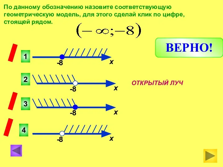 2 1 3 4 ВЕРНО! По данному обозначению назовите соответствующую геометрическую