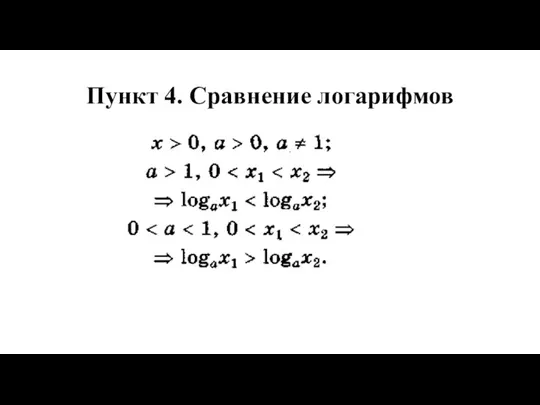 Пункт 4. Сравнение логарифмов