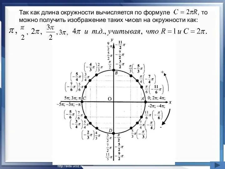 Так как длина окружности вычисляется по формуле , то можно получить