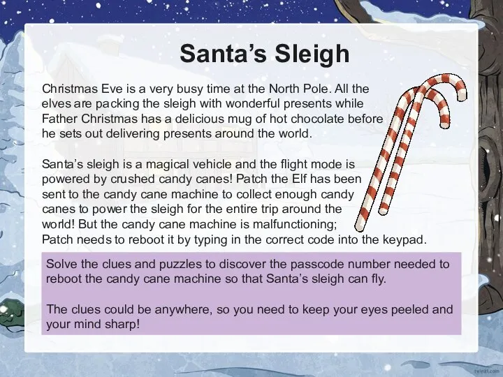Santa’s Sleigh Christmas Eve is a very busy time at the