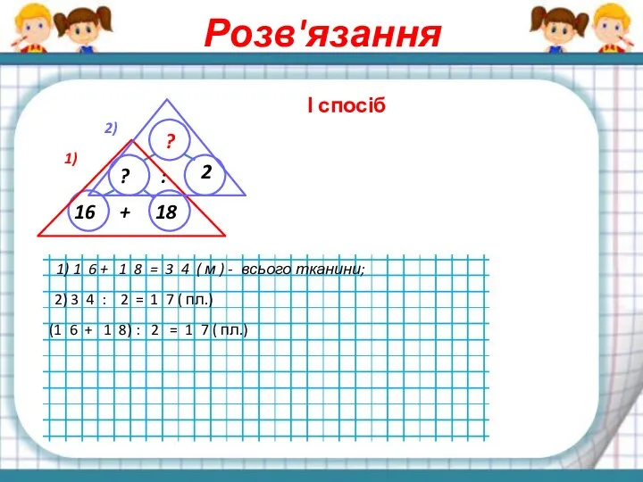 Розв'язання ? 2 : ? 16 18 + 1) 2) І