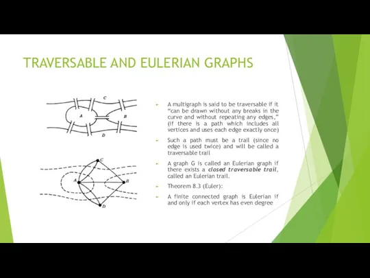 TRAVERSABLE AND EULERIAN GRAPHS A multigraph is said to be traversable