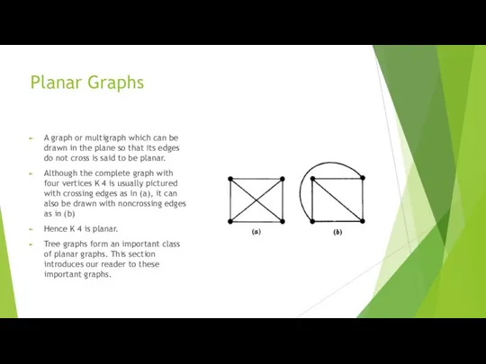 Planar Graphs A graph or multigraph which can be drawn in