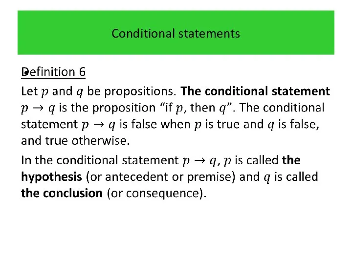 Conditional statements