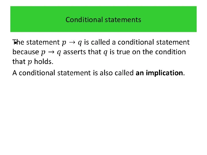 Conditional statements