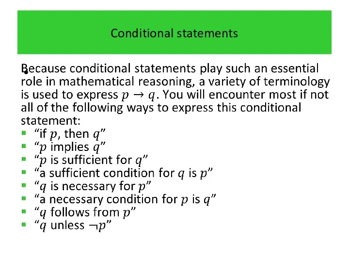 Conditional statements