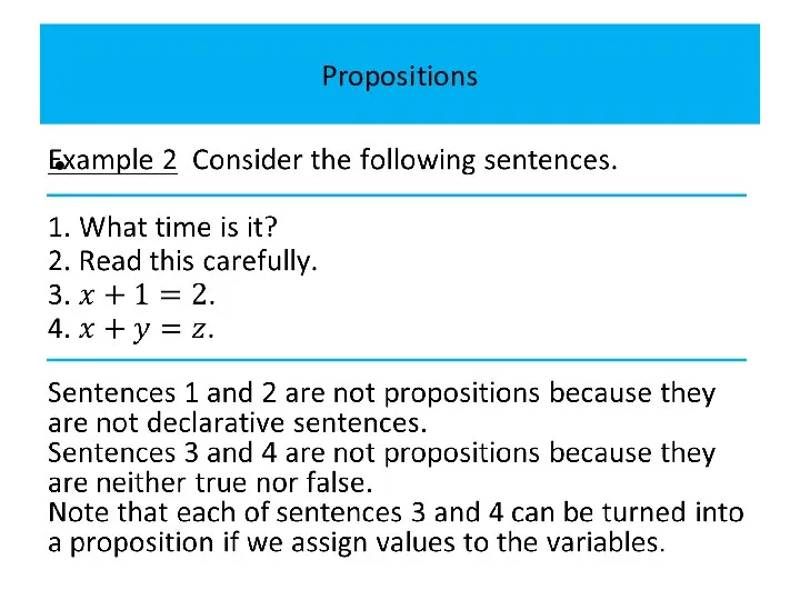 Propositions