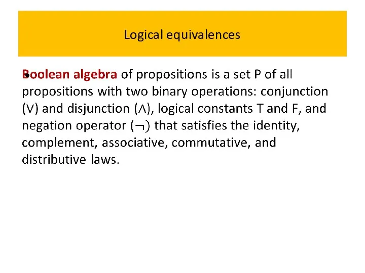 Logical equivalences