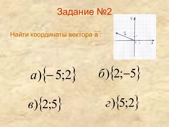 Задание №2 Найти координаты вектора а :