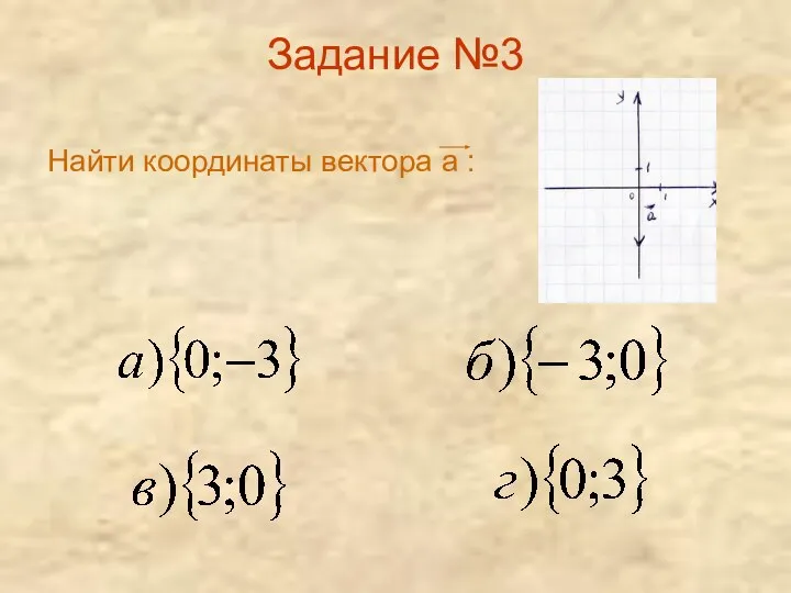 Задание №3 Найти координаты вектора а :