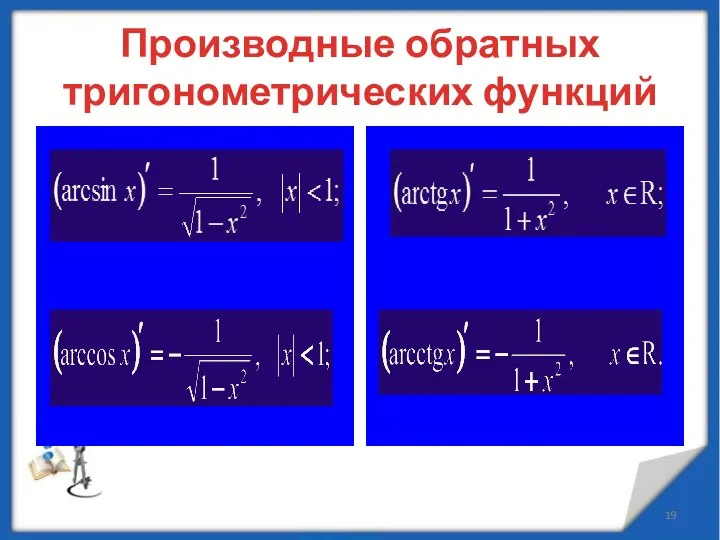 Производные обратных тригонометрических функций