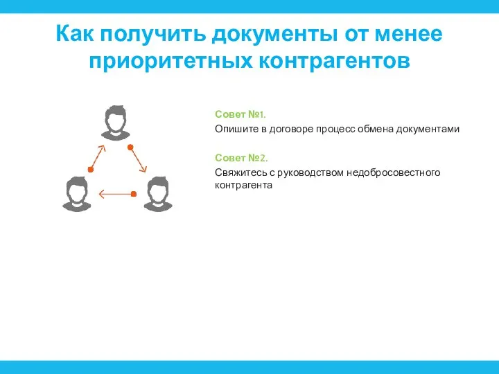 Как получить документы от менее приоритетных контрагентов Совет №1. Опишите в