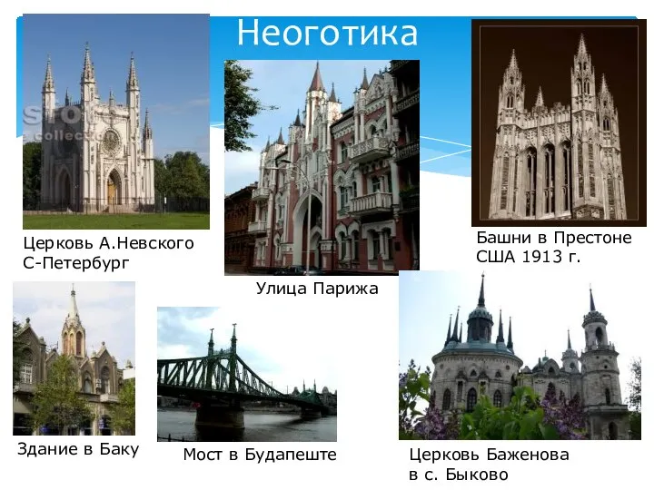 Неоготика Церковь А.Невского С-Петербург Башни в Престоне США 1913 г. Улица