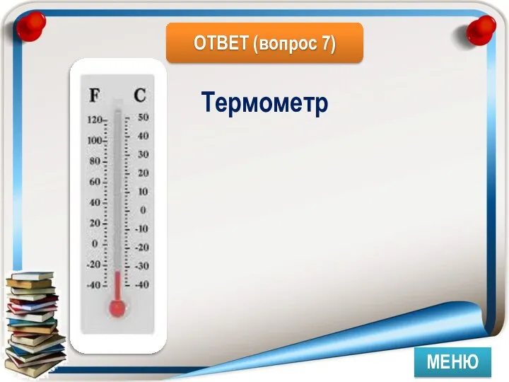 МЕНЮ Термометр