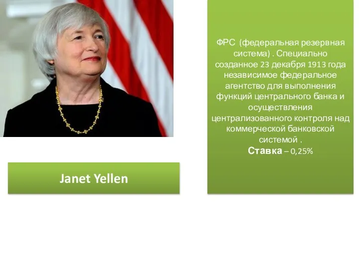 Janet Yellen ФРС (федеральная резервная система) . Специально созданное 23 декабря