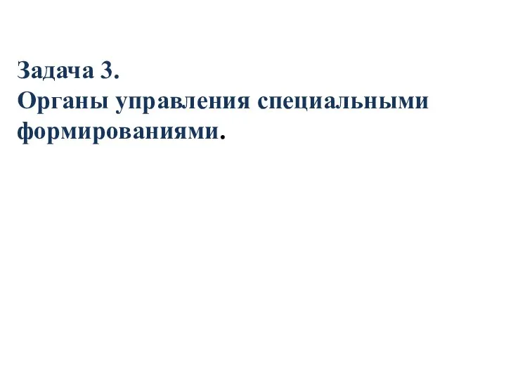 Задача 3. Органы управления специальными формированиями.