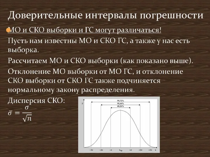 Доверительные интервалы погрешности