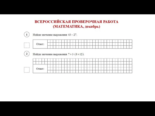 ВСЕРОССИЙСКАЯ ПРОВЕРОЧНАЯ РАБОТА (МАТЕМАТИКА, декабрь)