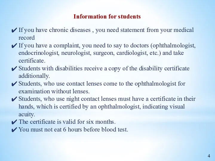 Information for students If you have chronic diseases , you need