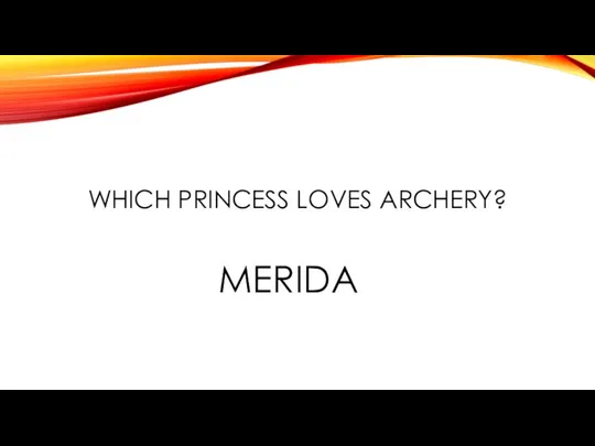 WHICH PRINCESS LOVES ARCHERY? MERIDA