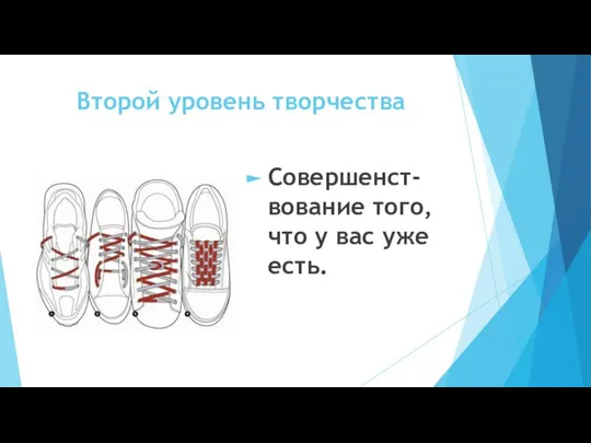 Второй уровень творчества Совершенст-вование того, что у вас уже есть.