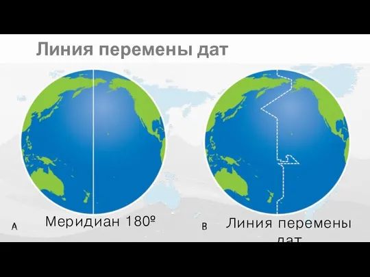 Линия перемены дат Меридиан 180º Линия перемены дат