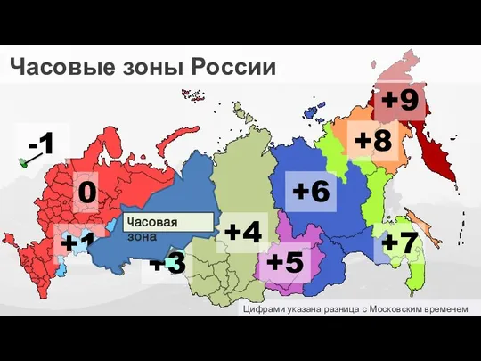 Цифрами указана разница с Московским временем 0 -1 +2 +1 +3