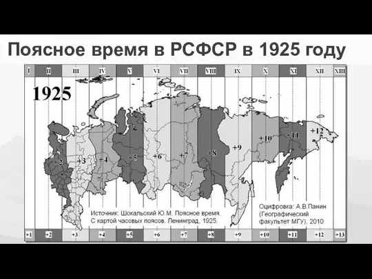 Поясное время в РСФСР в 1925 году