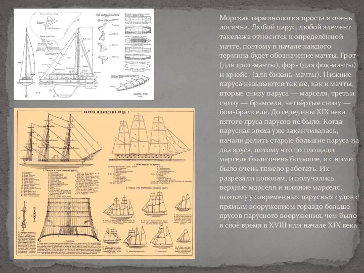 Морская терминология проста и очень логична. Любой парус, любой элемент такелажа