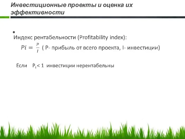 Инвестиционные проекты и оценка их эффективности