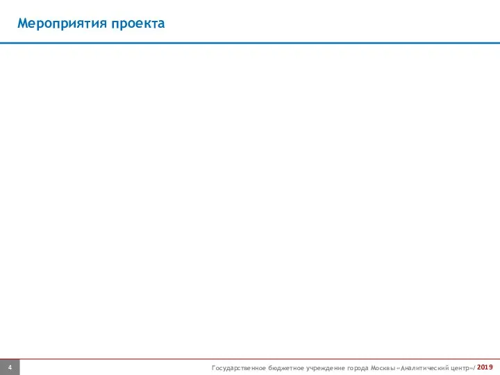 Мероприятия проекта Государственное бюджетное учреждение города Москвы «Аналитический центр»/ 2019