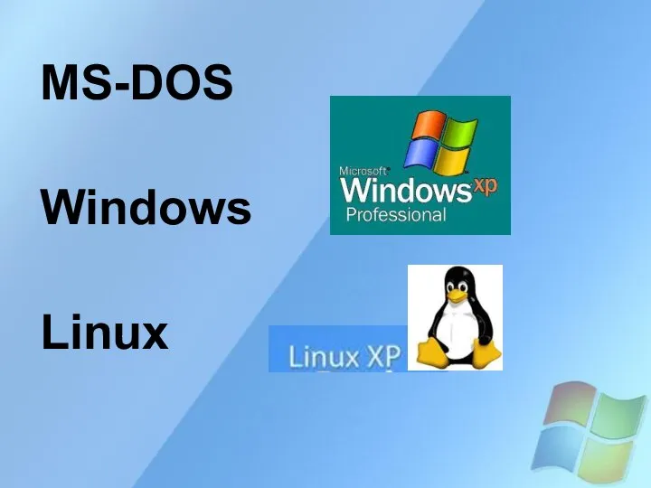 MS-DOS Windows Linux