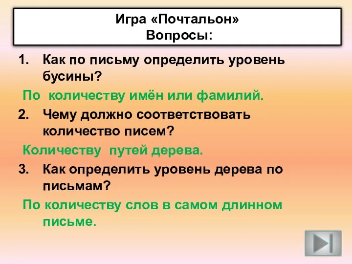 Как по письму определить уровень бусины? По количеству имён или фамилий.