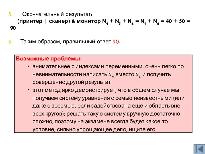 Окончательный результат: (принтер | сканер) & монитор N4 + N5 +