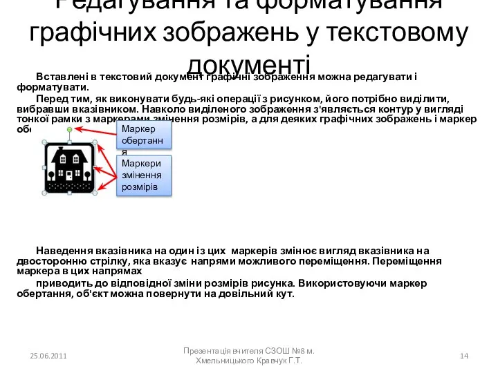 Редагування та форматування графічних зображень у текстовому документі Вставлені в текстовий