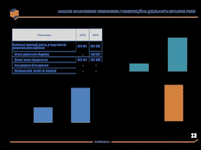 АНАЛИЗ ФІНАНСОВИХ ПОКАЗНИКІВ / ІНВЕСТИЦІЙНА ДІЯЛЬНІСТЬ 2018-2019 РОКИ