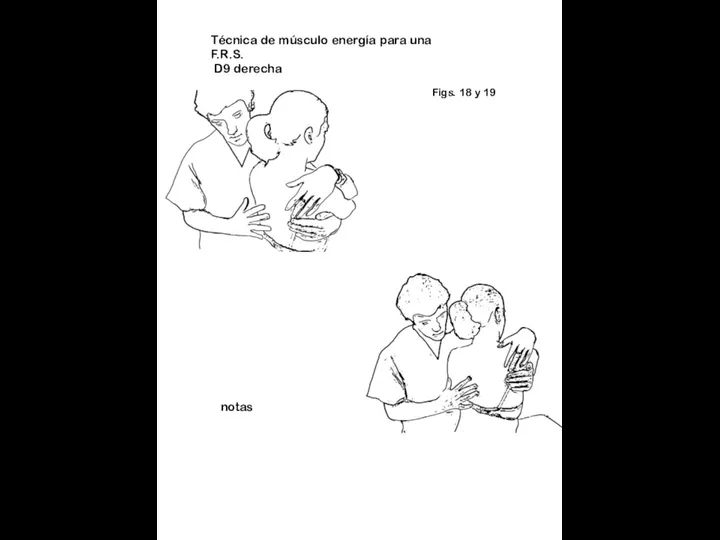 Figs. 18 y 19 notas Técnica de músculo energía para una F.R.S. D9 derecha