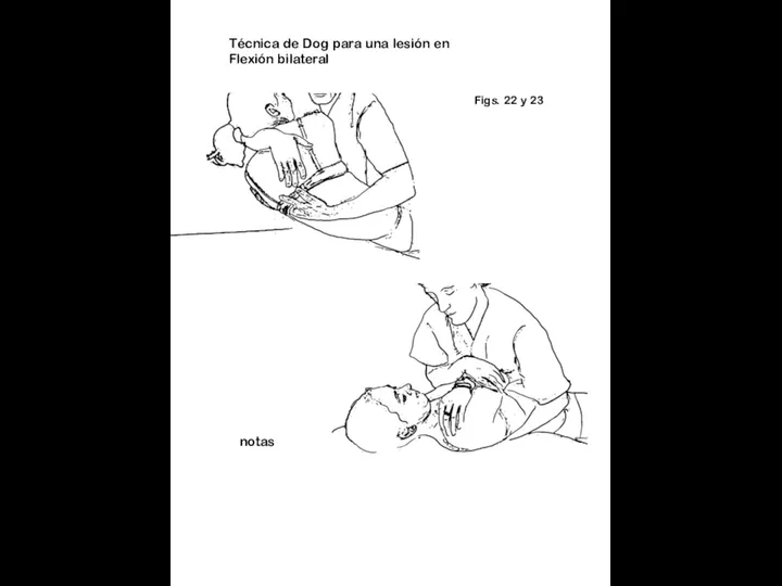 Figs. 22 y 23 notas Técnica de Dog para una lesión en Flexión bilateral
