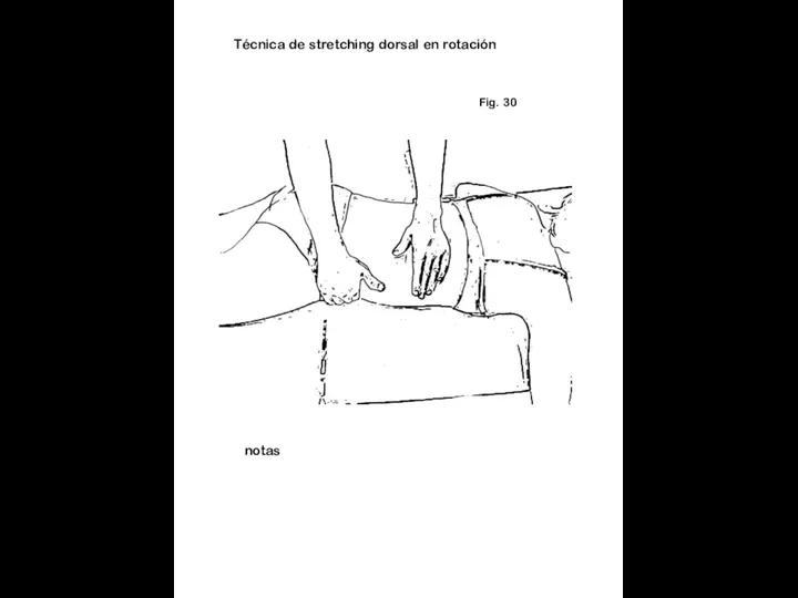 Fig. 30 notas Técnica de stretching dorsal en rotación