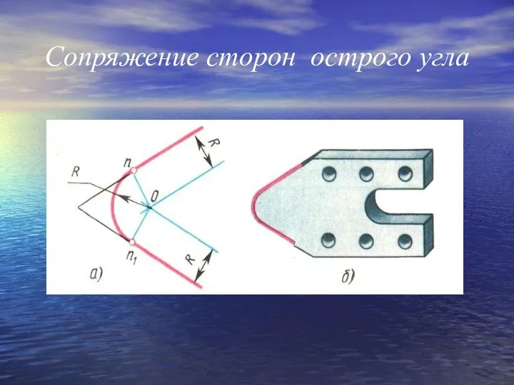 Сопряжение сторон острого угла