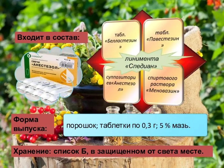 Хранение: список Б, в защищенном от света месте. Форма выпуска: порошок;